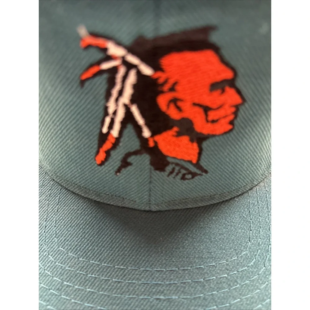 Vintage Ogallala High School Hat Indians SnapBack Turquoise One Size Yupoong